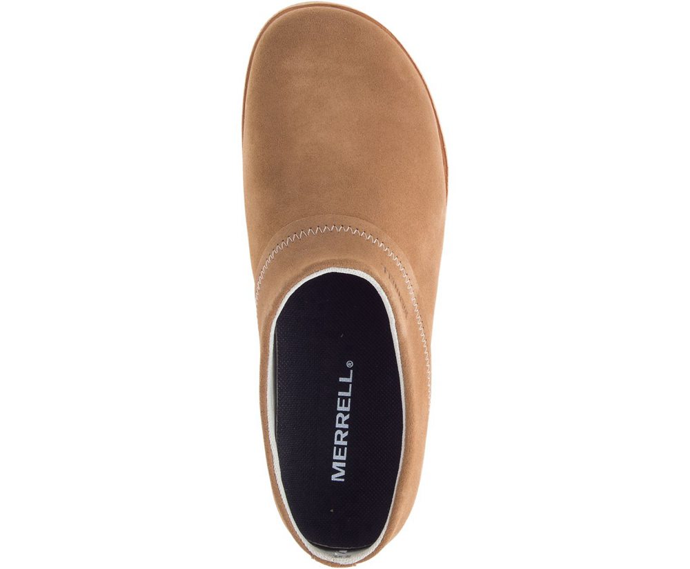 Merrell Slip Ons Damskie Khaki - Juno Clog Suede - 850197-QOZ